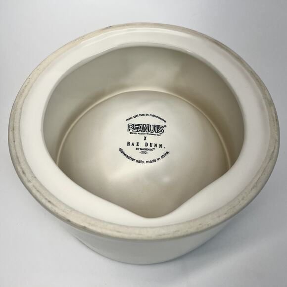 Peanuts X Rae Dunn Snoopy EEK! Halloween Dog Pet Food Raised Bowl 6x3.5” Ceramic - Picture 8 of 8